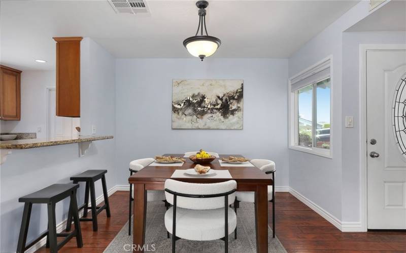 Dining room right off of the kitchen