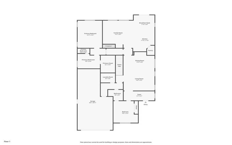 Floorplan- 1st floor, these are estimates of room dimensions only