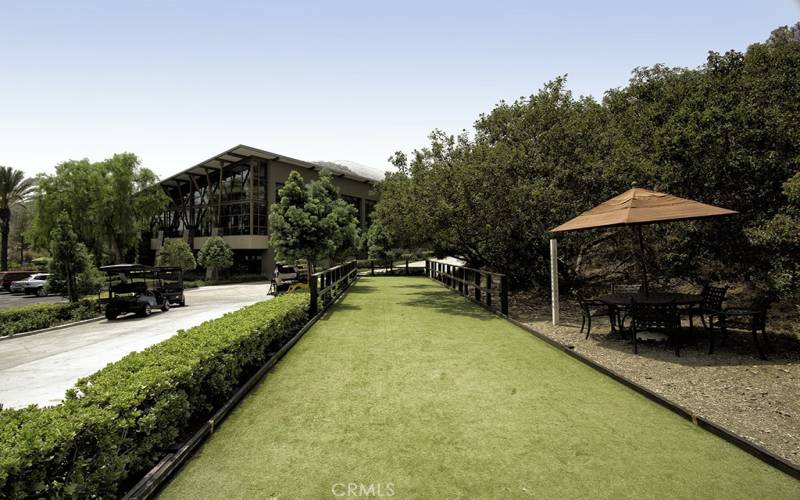 View of Bocce Ball Court looking toward Trilogy's Blue Water Sports Club.