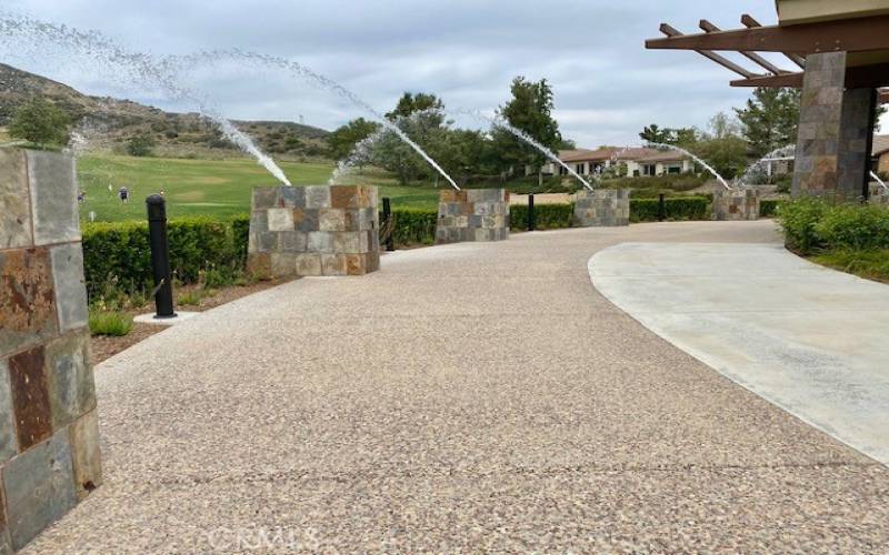 Beautiful Fountains behind Lake Center and view Glen Ivy's 14th Fairway & Green.