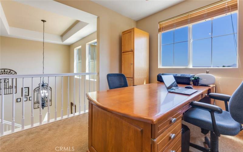 View from Home Office toward the open downstairs Entry Foyer