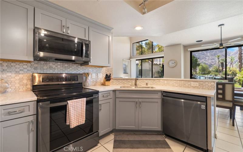 Updated kitchen with stunning views