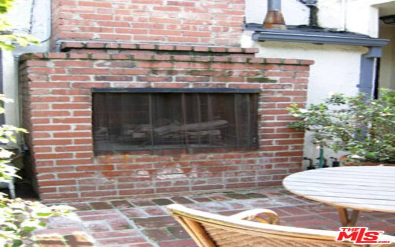 Patio Wood and Gas Burning Fireplace