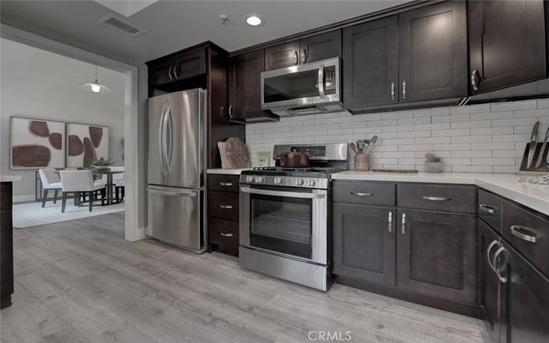 Updated kitchen with new backsplash.