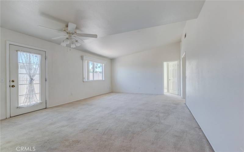 Front room with dining and living areas