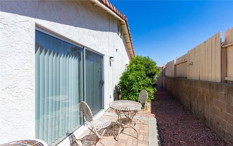 Backyard from Primary bedroom sliding glass door