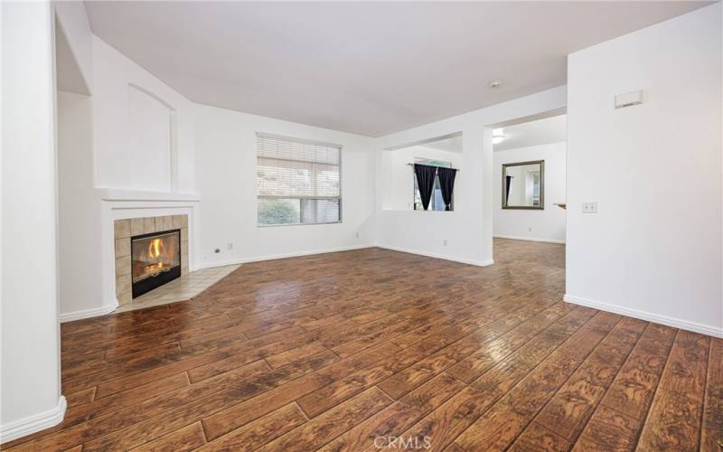 Living room with fireplace