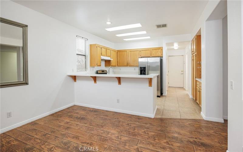 From dining area looking toward kitchen