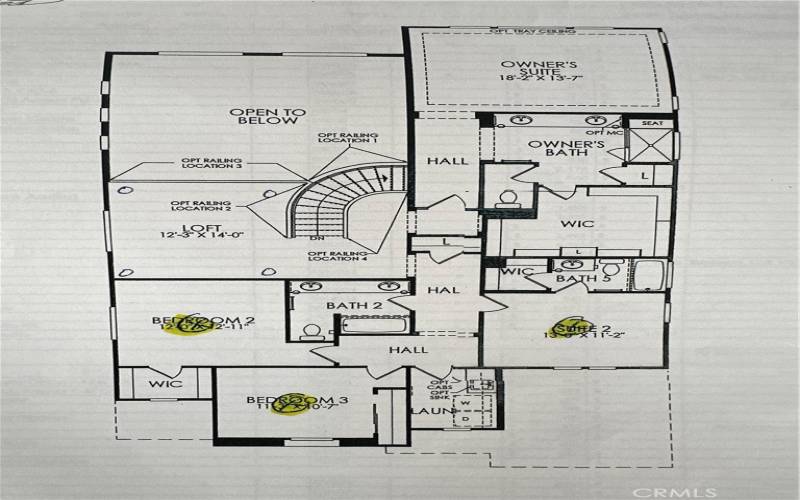 Builder Floor Plan Upper Level