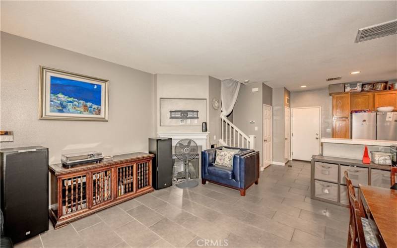 View of Family Room with Fireplace