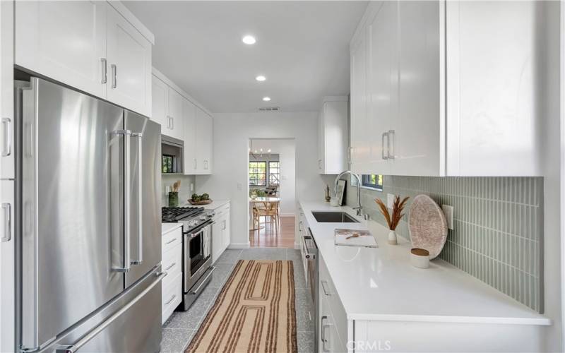 Kitchen with new stainless steel Kitchenaid smart appliances