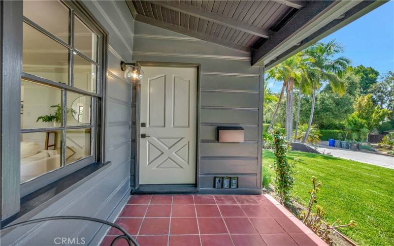 Entrance of the house with new front door