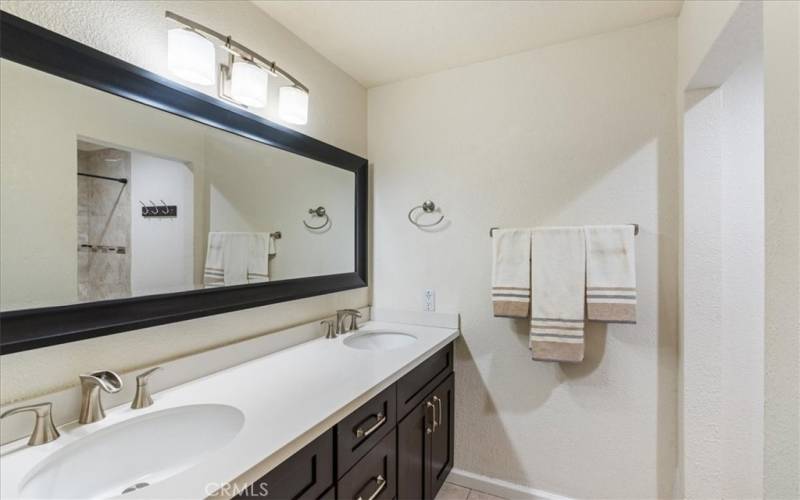 Primary Bathroom with Dual Sinks.