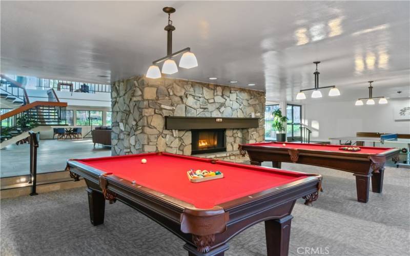 Pool tables in clubhouse