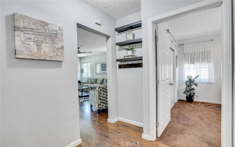 Hallway With Custom storage and shelving