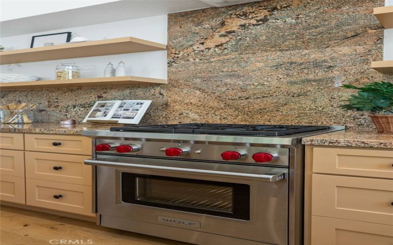 Stainless steel appliances shine in the chef's kitchen