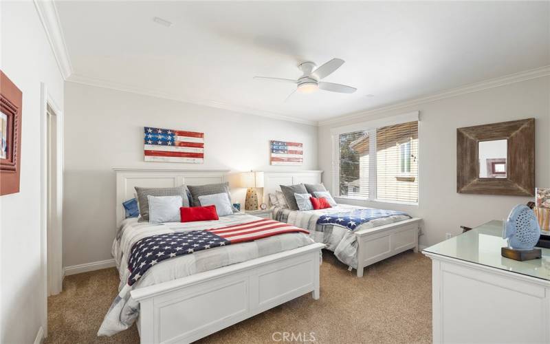 Two queen beds in the Nantucket Room with a walk in closet and flatscreen