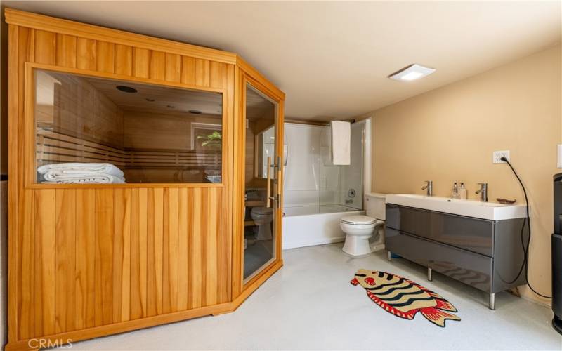 You won't believe this! The Jr. ADU even has a wet/dry sauna! The full bathroom has ample space and laundry hook-ups.