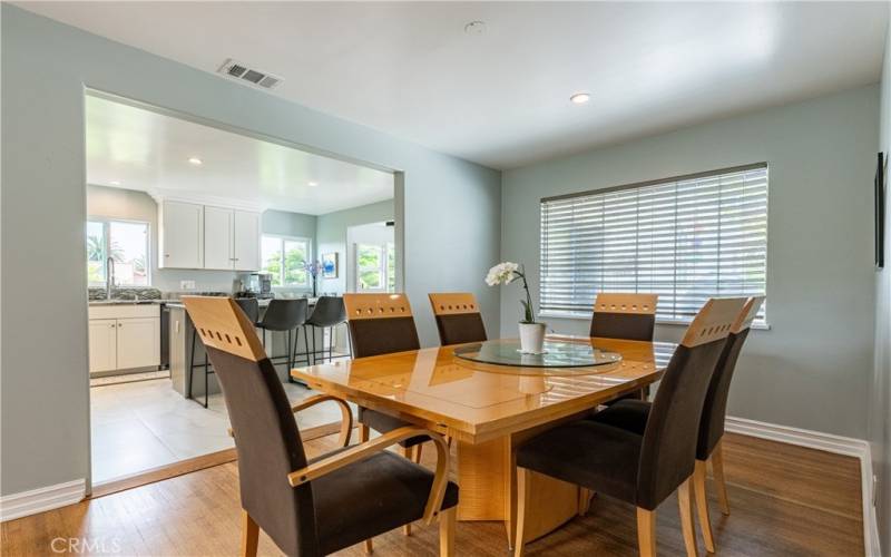 Comfortable formal dining room adjacent to the kitchen and living room makes this home ideal for entertaining!