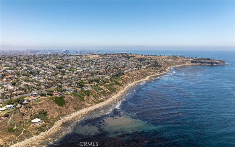 Aerial of the Pacific Ocean coastline near the subject property!