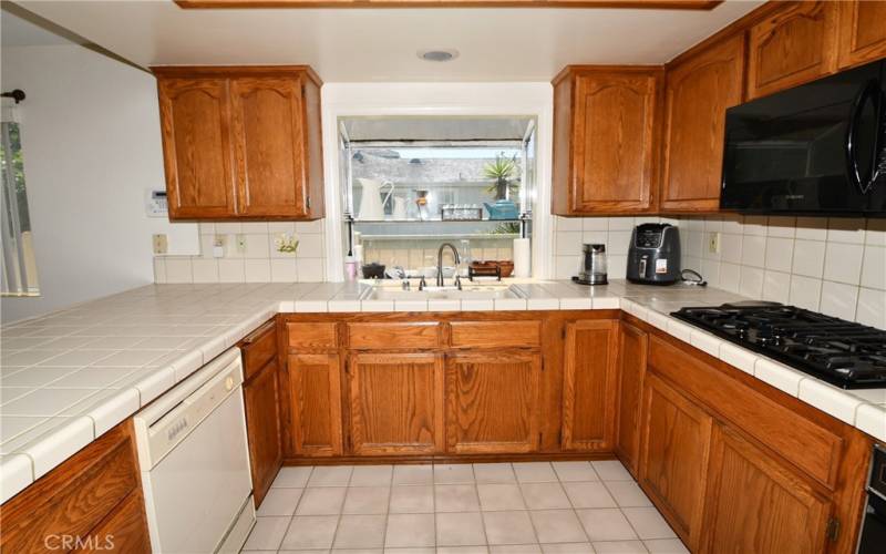 Open kitchen with plenty of counter space.