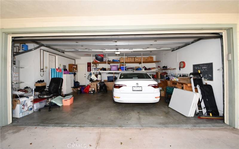 Large garage with plenty of room for storage and has a central vacuum.