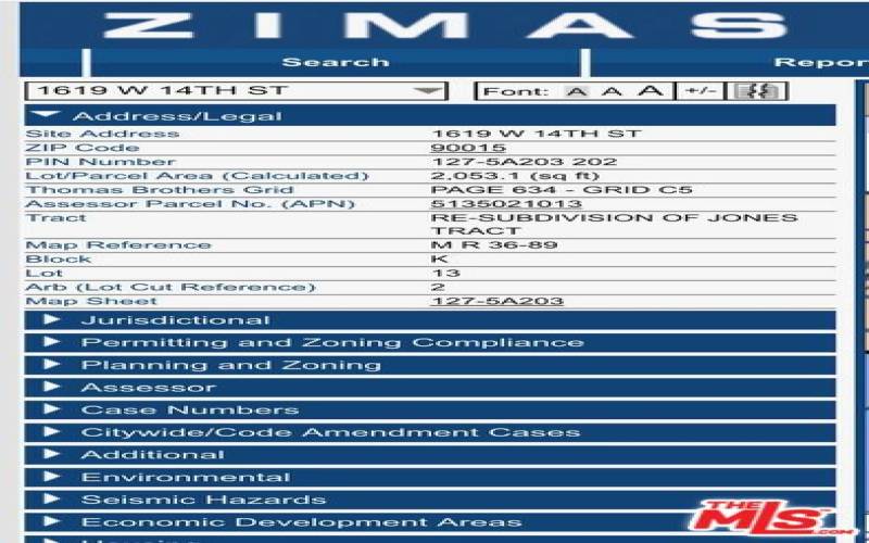 ZIMAS PROFILE