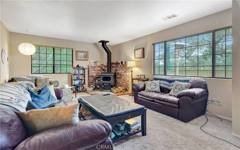 Woodburning Fireplace Stove in Living Room