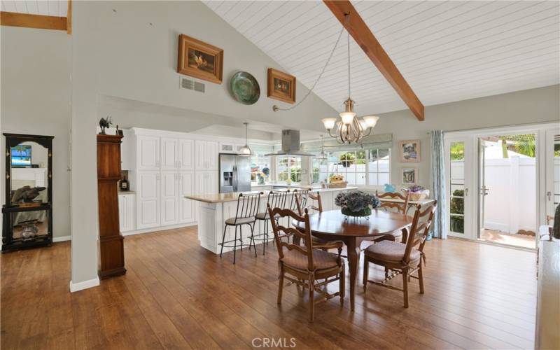 Kitchen/dining area view toward the backyard.