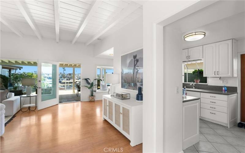 The open concept floor plan offers Newport Beach indoor/outdoor living