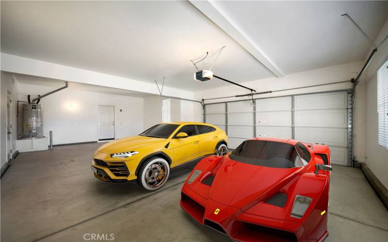 Garage with space for storage/gym area