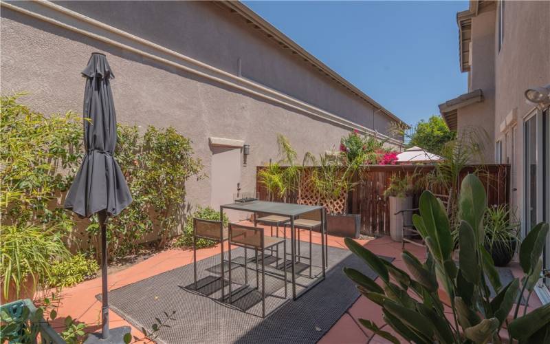 Back patio which leads to 2-Car garage