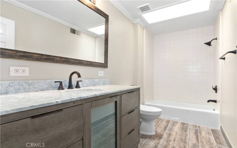 Remodeled guest bathroom.