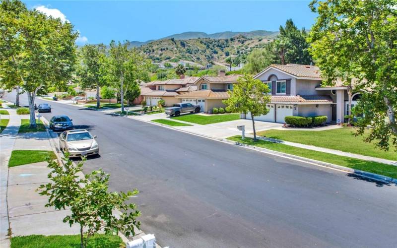 Street with hillside view