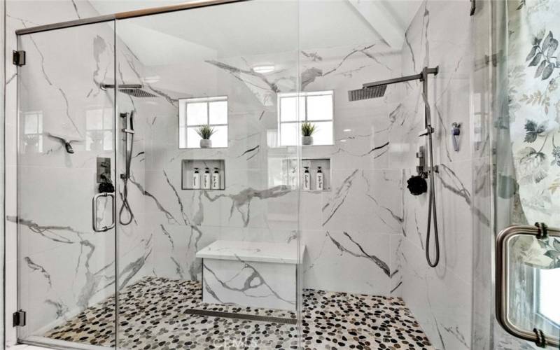 Remodeled double shower