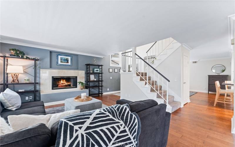 Rear view looking into living room