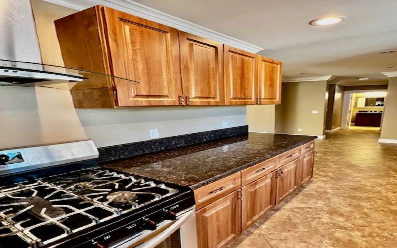 Kitchen with lots of Cabinets.