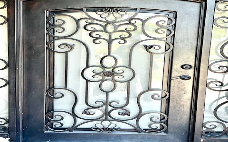 Custom Front Entry Wrought Iron Door.