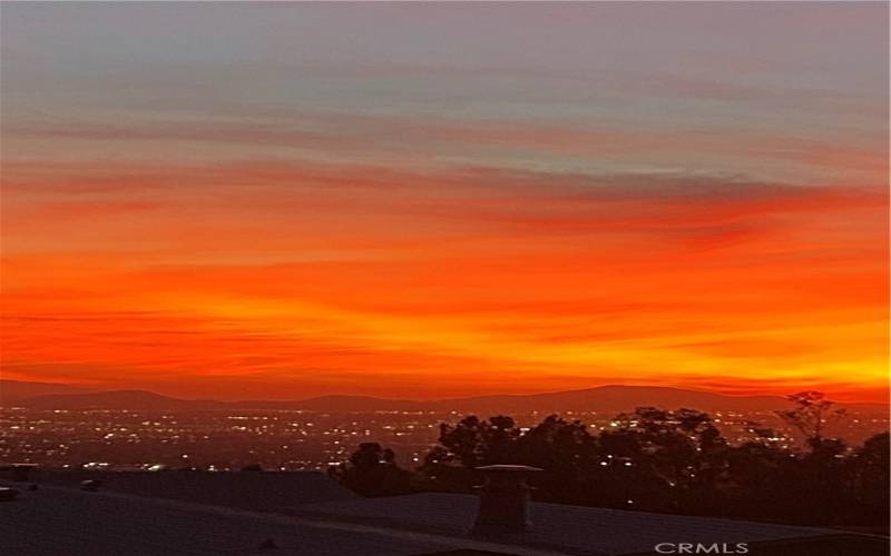 Sunset from living room window