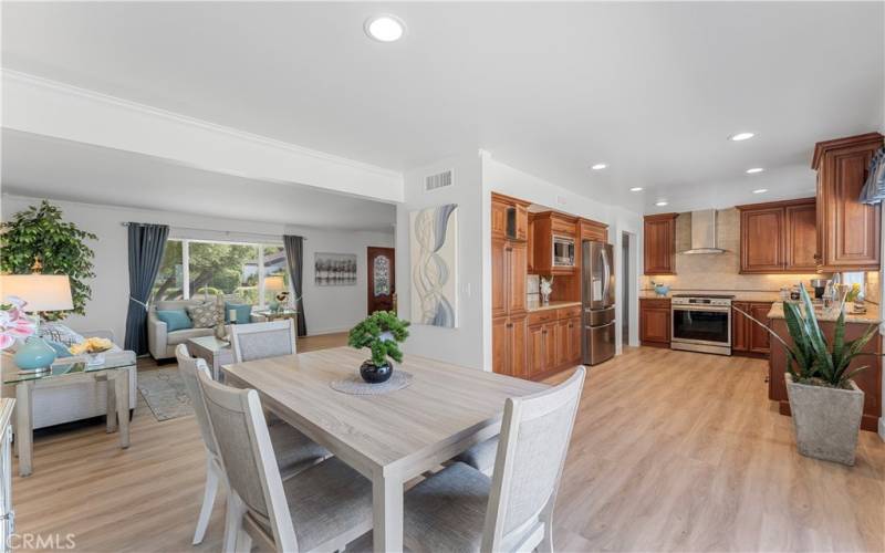 dining area to kitchen