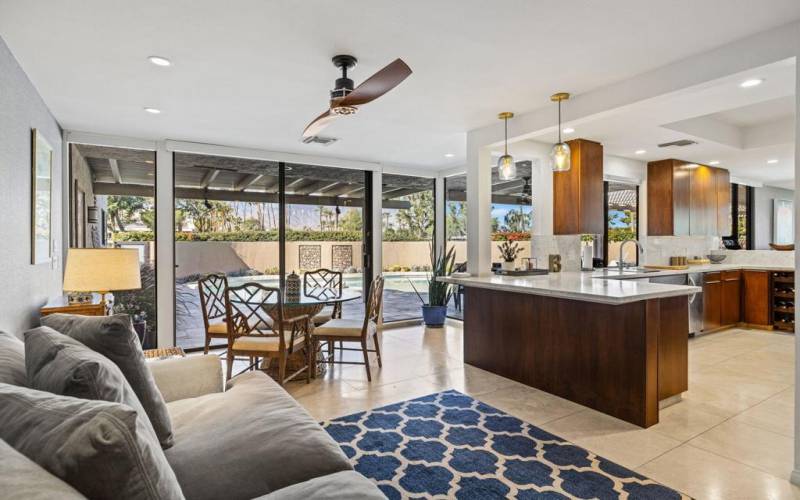 Kitchen and family room