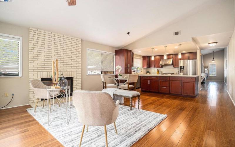 Family room next to the kitchen