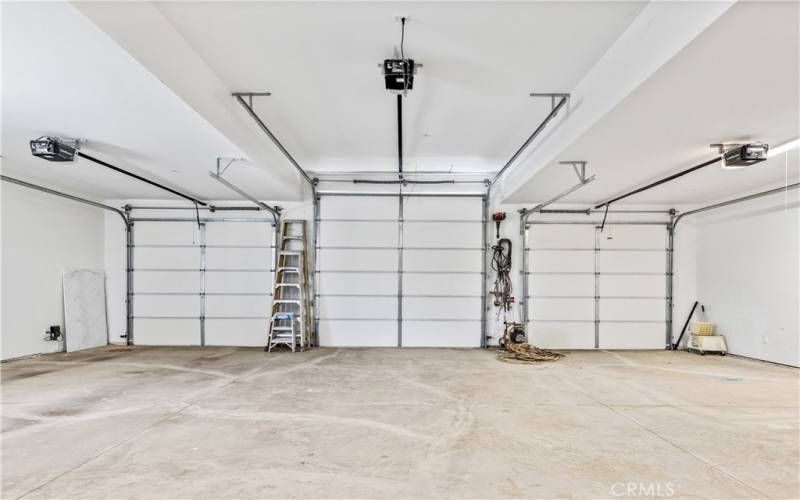 Garage is fully insulated walls and ceiling.