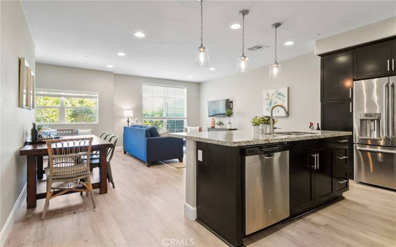 Kitchen dinning area Living room