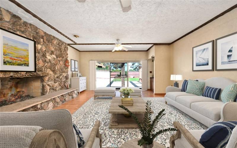  **Virtually Staged**Living Room with views of the backyard