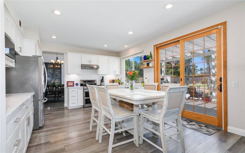 Spacious and open French glass door give beautiful view of backyard