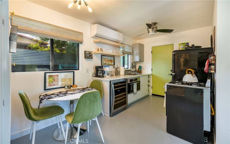 Kitchen and Dining Area,Wine Cooler, Retro style Fridge,Storage