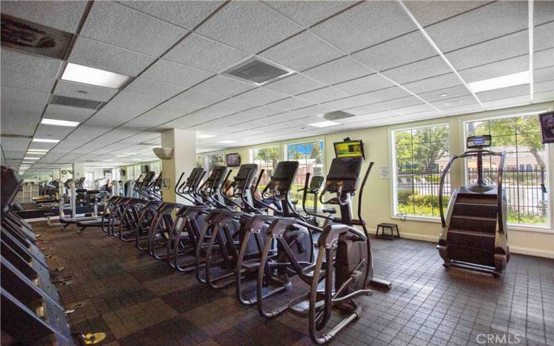 Fitness center is conveniently located within steps.