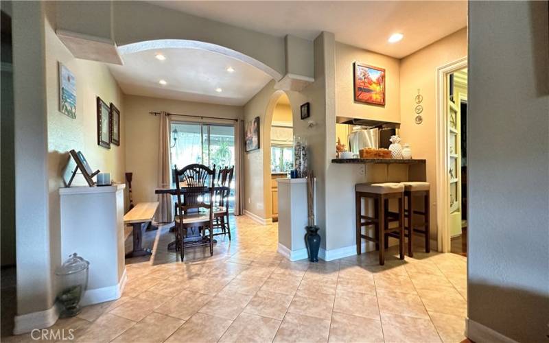 View is from living room. Note the arch and trim to dinning area. This was an added feature and not standard in other units.