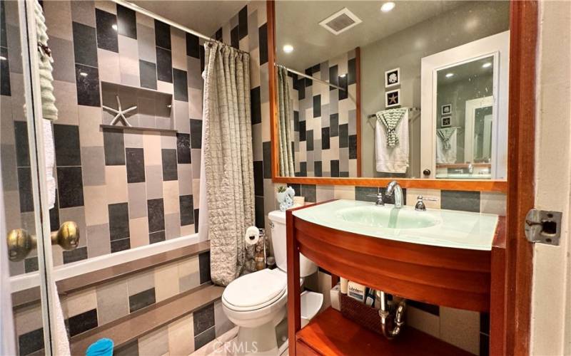 nice upgraded bathroom and vanity